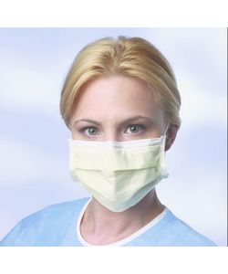 Medline Yellow Isolation Earloop Held Face Mask (Case of 300)