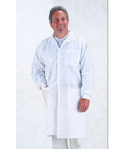 White SMS Disposable Lab Coat - Small (Case of 30)