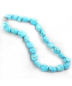 Turquoise necklace with natural finished stone beads. (case of 2)