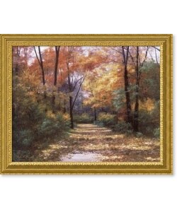 Diane Romanello Autumn Road Framed Canvas Art