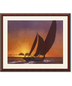 Diane Romanello Sails in the Sunset Framed Art Print