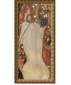 Gustav Klimt Sea Serpents IV (gold foil) Framed Art