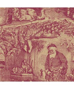 Christmas Toile/Kraft Cutter Box Gift Wrap
