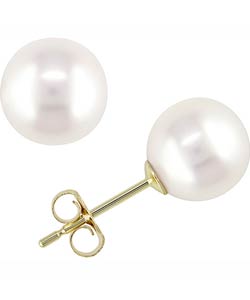 14k Yellow Gold 7-7.5mm Freshwater Pearl Earrings (Case of 3)