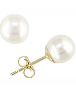 14k Yellow Gold 6-6.5mm Freshwater Pearl Earrings (Case of 3)