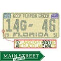 Vintage FL license plate made w/ all cities in FL