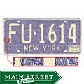 Vintage NY license plate made w/ all cities in NY