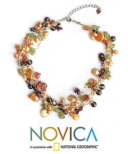 Pearl and Carnelian Sea Treasure Necklace (Thailand)
