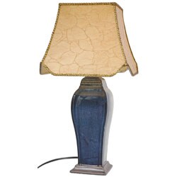 28-inch Blue Square Vase Lamp (China)