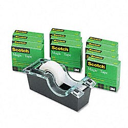 3M Magic Tape Value Pack with DS520 Dispenser & 10 Rolls Magic Tape