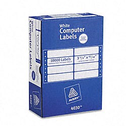 Avery Dot Matrix Printer White Addressing Labels - 10000/Box