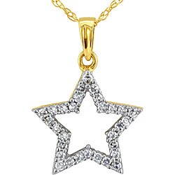 10k Yellow Gold 1/4ct TDW Diamond Star Necklace (K-L,I3)