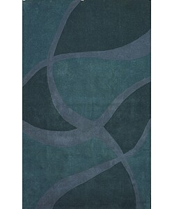 Tufted Blues Waves Martini Rug (5' x 8')
