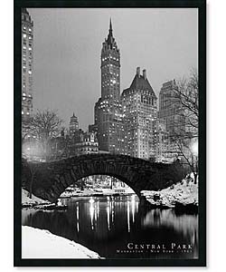 'Central Park Winter Scene' Framed PosterZ