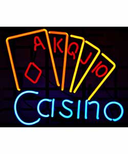 Casino Neon Garage Sign