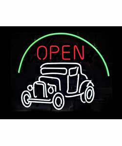 Hot Rod Open Neon Sign