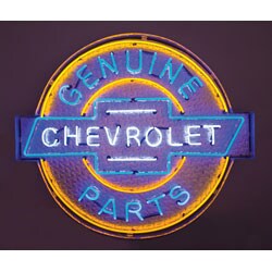 Genuine Chevrolet Parts Neon Sign Diamond Plate