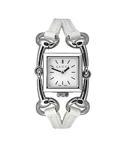 Gucci Signoria Women's White Leather Strap Watch