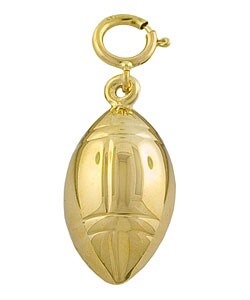 14k Yellow Gold Puffed Football Charm