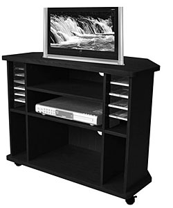 Black Finish Rolling Entertainment Center