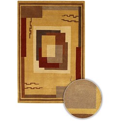 Hand-knotted Contemporary Aura Wool Rug (8' Round).