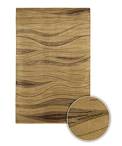 Hand-knotted Contemporary Aura Wool Rug (8' Round)