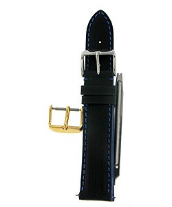Black Genuine Leather 22 mm Watch Strap Kit