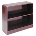 Alera Radius 2-Shelf Corner Bookcase - Mahogany