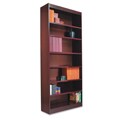 Alera Traditional 7-Shelf Square Corner Bookcase - Mahogany