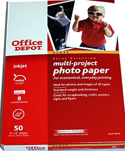 Office Depot 4 x 6-inch Multi-Project Photo Paper
