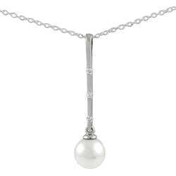 Sterling Silver Faux Pearl Necklace