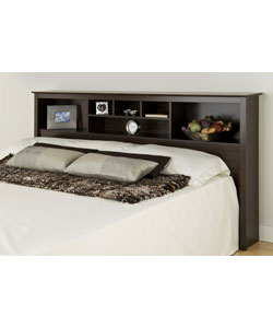Everett Espresso King Size Storage Headboard