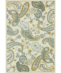 Hand-tufted Charleston Ivory/ Blue Wool Rug (3'6 x 5'6)
