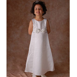 Sophia's Style Matte Satin Ivory Flower Girl Dress