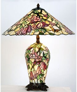Tiffany-style Vale Flowers Table Lamp