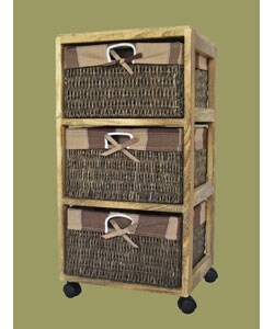 3-drawer Natural Utility Chest wtih Abacca Drawers