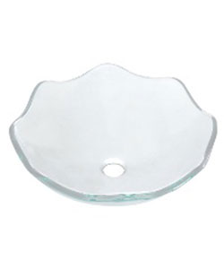 DeNovo Frosted Bathroom Glass Vessel Sink