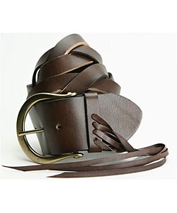 Linea Pelle Women's Sliced Woven Belt with Tassel