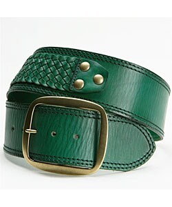 Linea Pelle Women's Studded Belt with Braid Inset