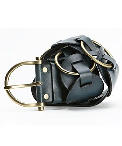 Linea Pelle Women's Leather and Brass Ladder Belt