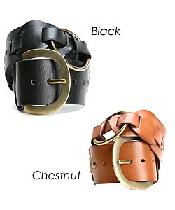 Linea Pelle Women's Pieced Leather and Brass Belt
