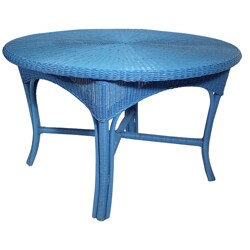 Casco Bay Ocean Blue Wicker Dining Table
