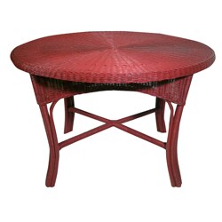 Casco Bay Red Wicker Dining Table