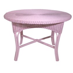 Casco Bay Soft Pink Wicker Dining Table