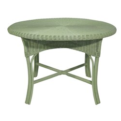 Casco Bay Green Wicker Dining Table