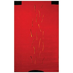 Hand-tufted Hot Red Wool Rug (2' x 4')