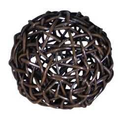 Large Mini Spun Espresso Wicker Ball