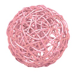 Large Soft Pink Spun Wicker Ball