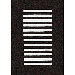 Hand-tufted Trax Black Wool Rug (7' x 9')