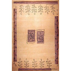Hand-tufted Garden Sketch Wool Rug (2' x 4')